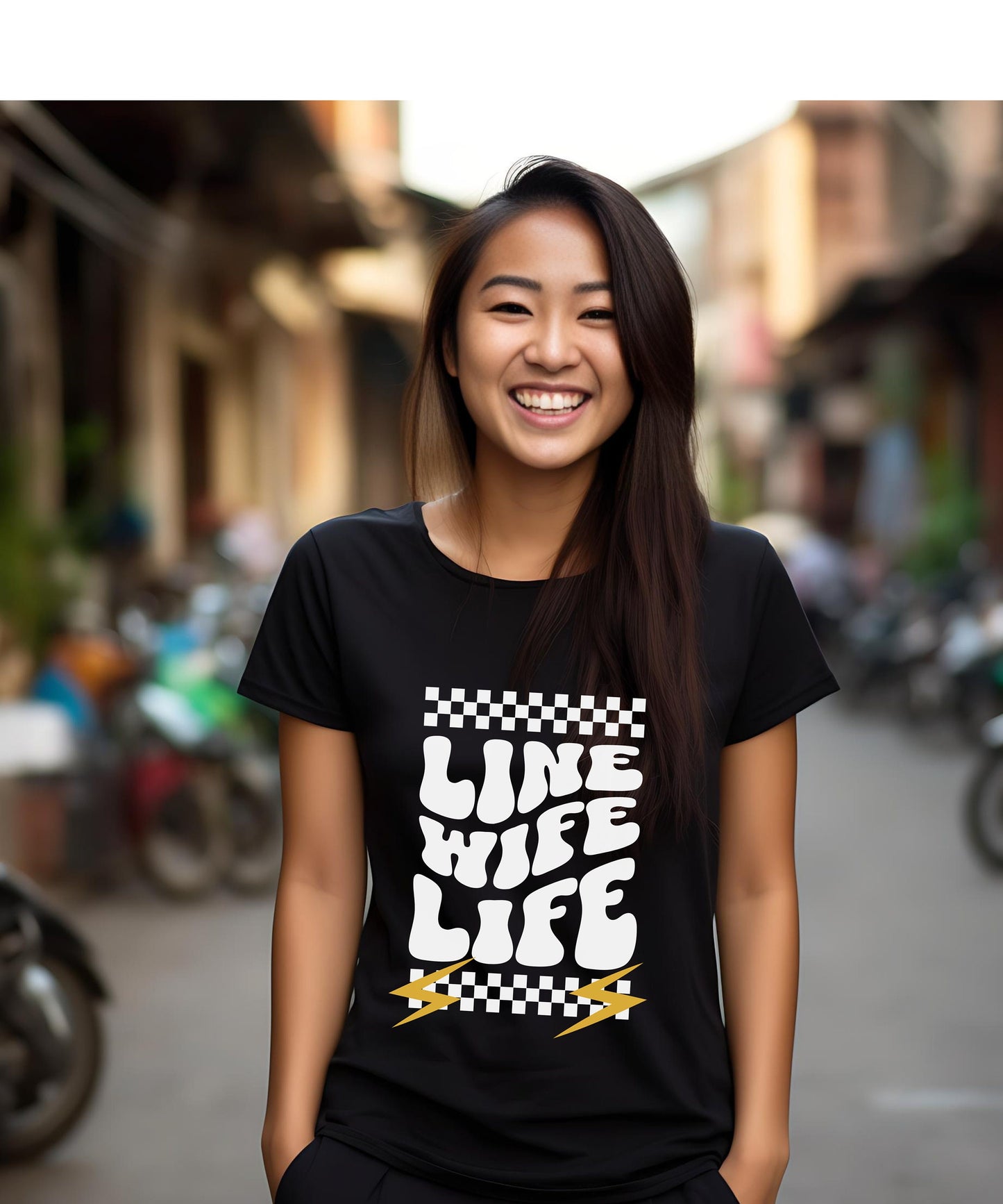 Line Wife Shirt, Linewife T Shirt, Lineman Gifts, Girlfriend bolt png, Electrician Gift, LifeWife proud,womens tee,Trendy Groovy checkered