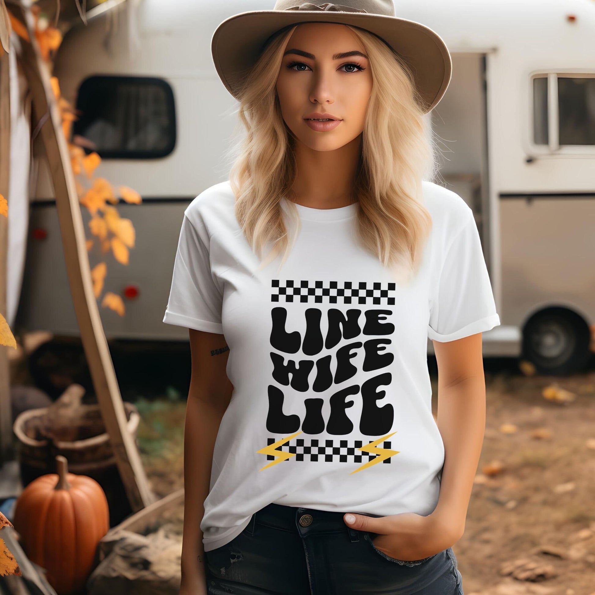 Line Wife Shirt, Linewife T Shirt, Lineman Gifts, Spoiled Wives T-Shirt, Electrician Funny Crewneck Top, Retro Trendy Tee,Groovy Plus Size