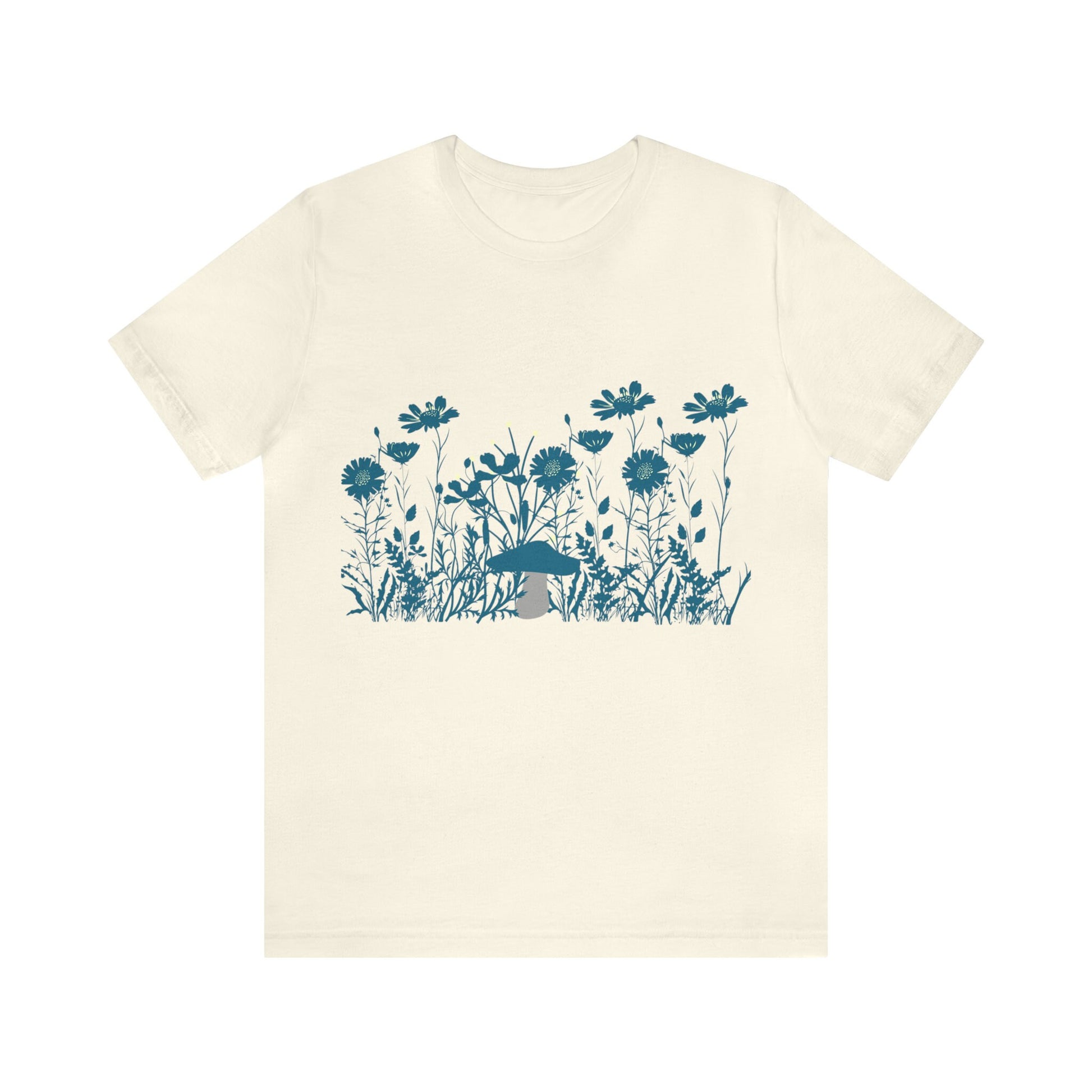 Wild Flower Shirt for Women, Botanical shirt gift for Teacher, Gardening Mushroom shirt, Floral Shirt Vintage Colors, Wildflower Tshirt