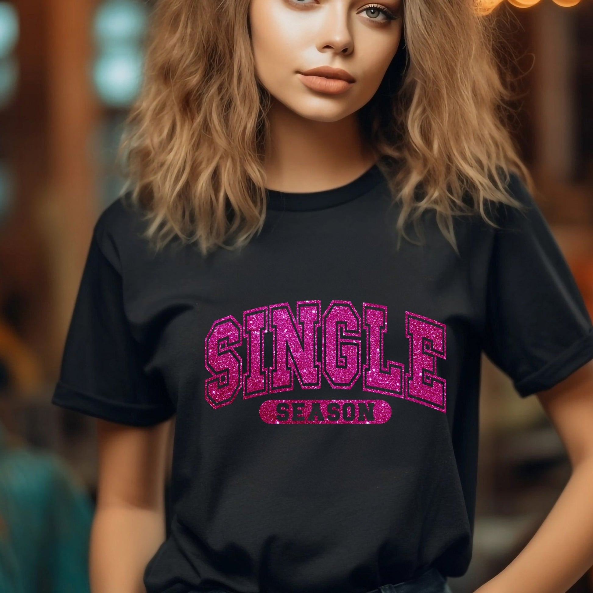 Anti Valentines Day Singles Shirt, Funny Self Love Support TShirt, VDay Pink Glitter Crewneck, Girls Night Galentines Gang Short Sleeve