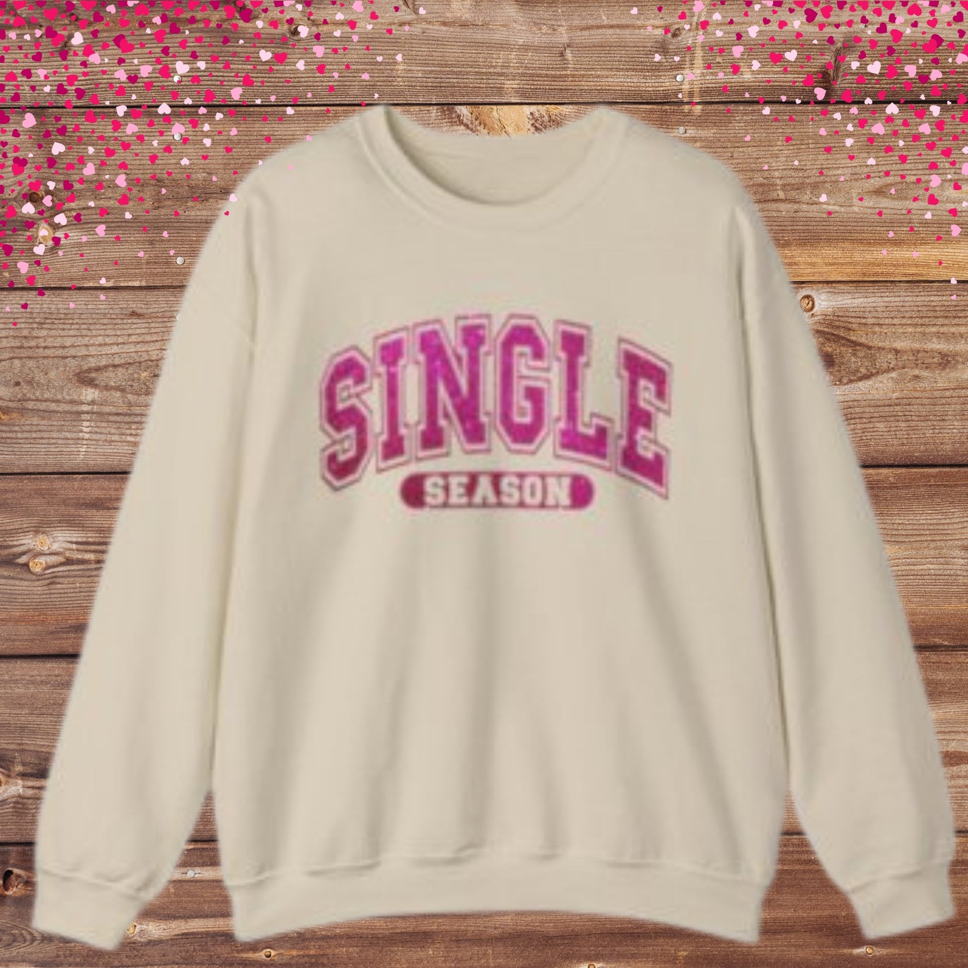 Anti Valentines Day Singles Shirt, Funny Self Love Support Sweater, VDay Pink Glitter Sweatshirt, Girls Night Galentines Gang Long Sleeve