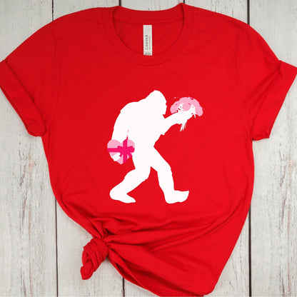 Sasquatch Bigfoot Shirt for Valentines Day Shirt, Cryptozoology Shirt, Cryptid Shirt, Weird Shirt for Folklore and Supernatural Lovers