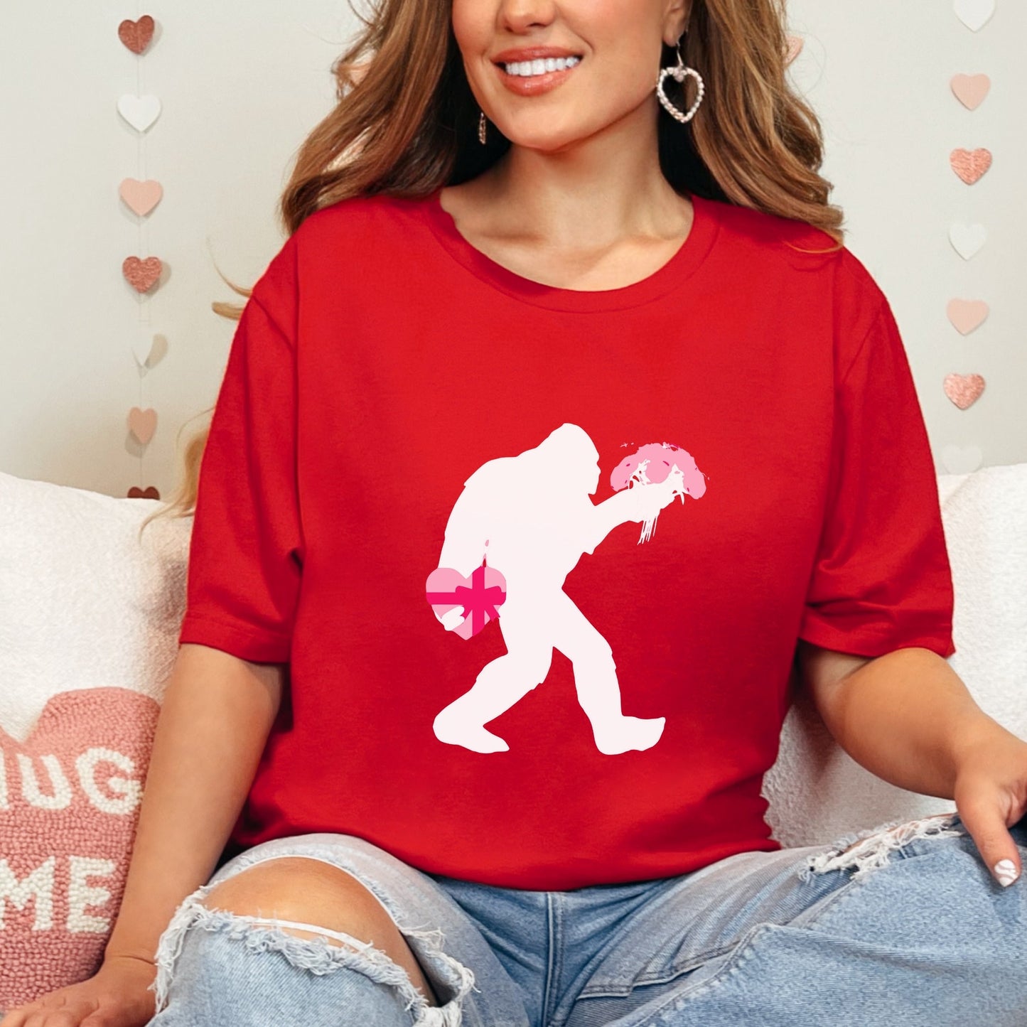 Sasquatch Bigfoot Shirt for Valentines Day Shirt, Cryptozoology Shirt, Cryptid Shirt, Weird Shirt for Folklore and Supernatural Lovers