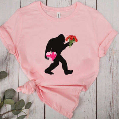 Sasquatch Bigfoot Shirt for Valentines Day Shirt, Cryptozoology Shirt, Cryptid Shirt, Weird Shirt for Folklore and Supernatural Lovers