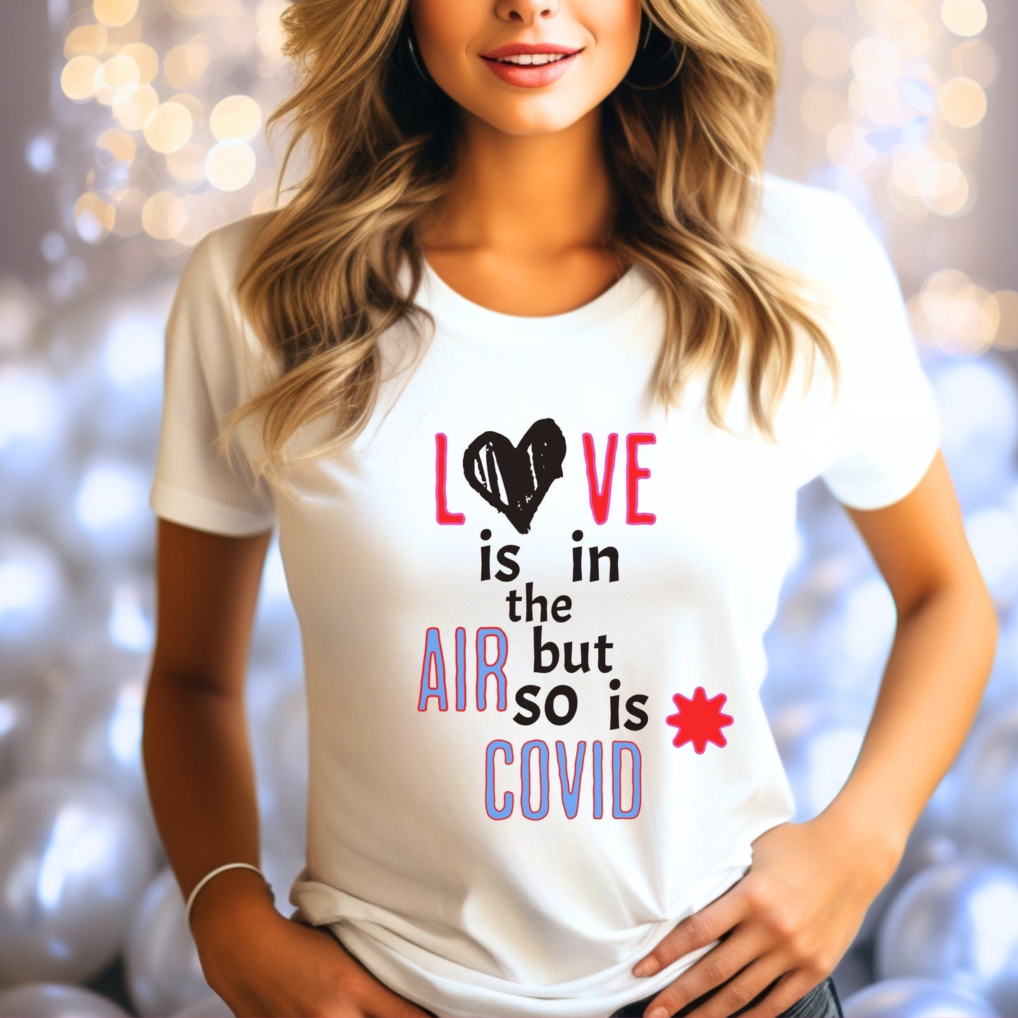 Anti Valentines Day Shirt, Love is in the Air Valentines Sweater, Funny Valentines Day Sweater, Valentines Day Covid Sweatshirt for Women