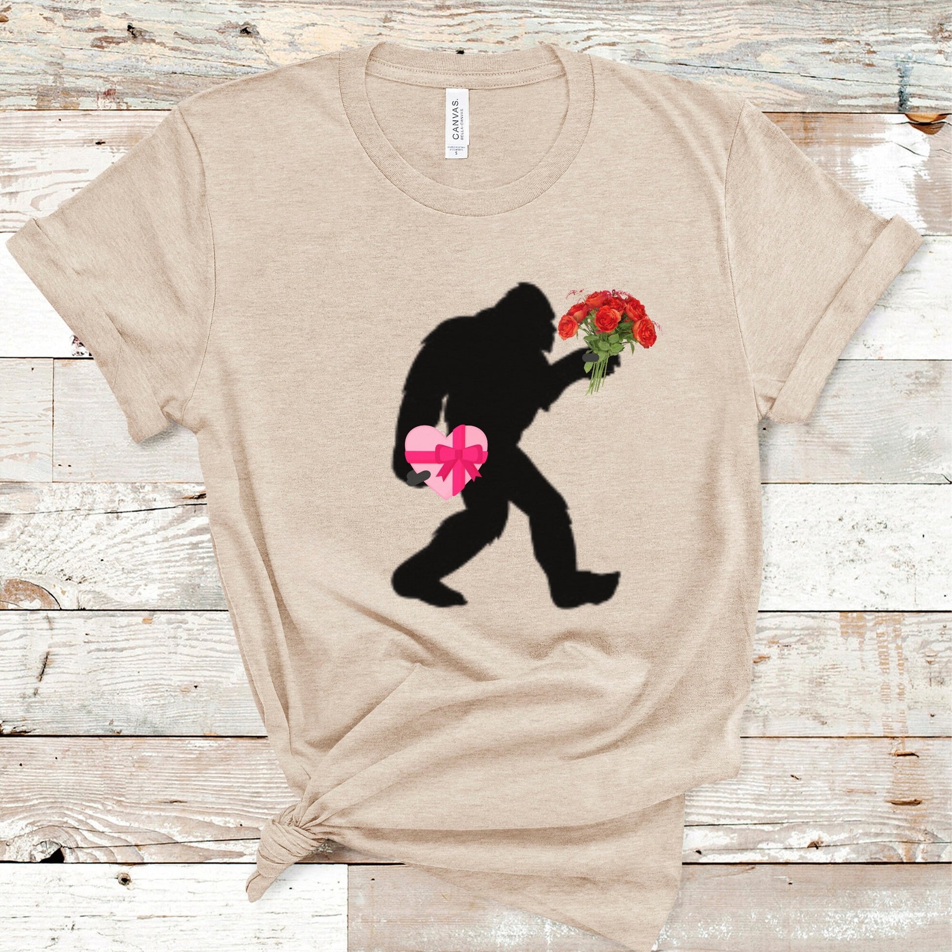 Sasquatch Bigfoot Shirt for Valentines Day Shirt, Cryptozoology Shirt, Cryptid Shirt, Weird Shirt for Folklore and Supernatural Lovers