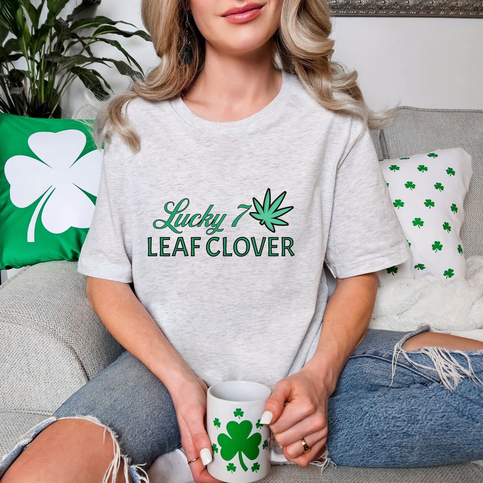 St. Patrick's Day T-Shirt Funny Weed Shirt, St Paddy's Day tee shirt, Weed Shirt St Patty Day, 7 Leaf Clover TShirt, Funny Irish Shirt