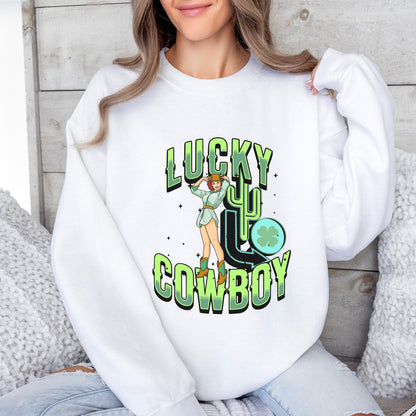 St. Patrick's Day T-Shirt Western SweatShirt, St Paddy's Day shirt, Shirt St Patty Day, 4 Leaf Clover Shirt, Irish Lucky Cowboy Cowgirl