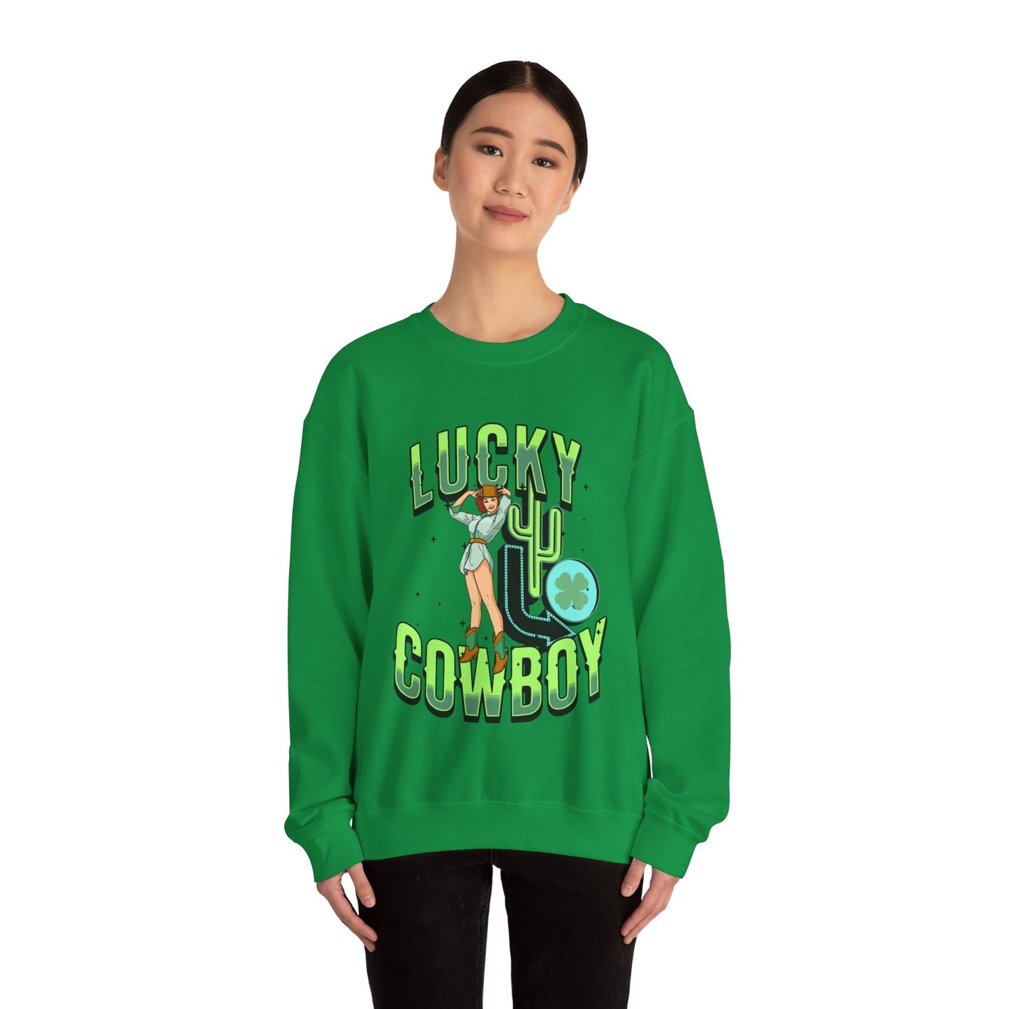 St. Patrick's Day T-Shirt Western SweatShirt, St Paddy's Day shirt, Shirt St Patty Day, 4 Leaf Clover Shirt, Irish Lucky Cowboy Cowgirl