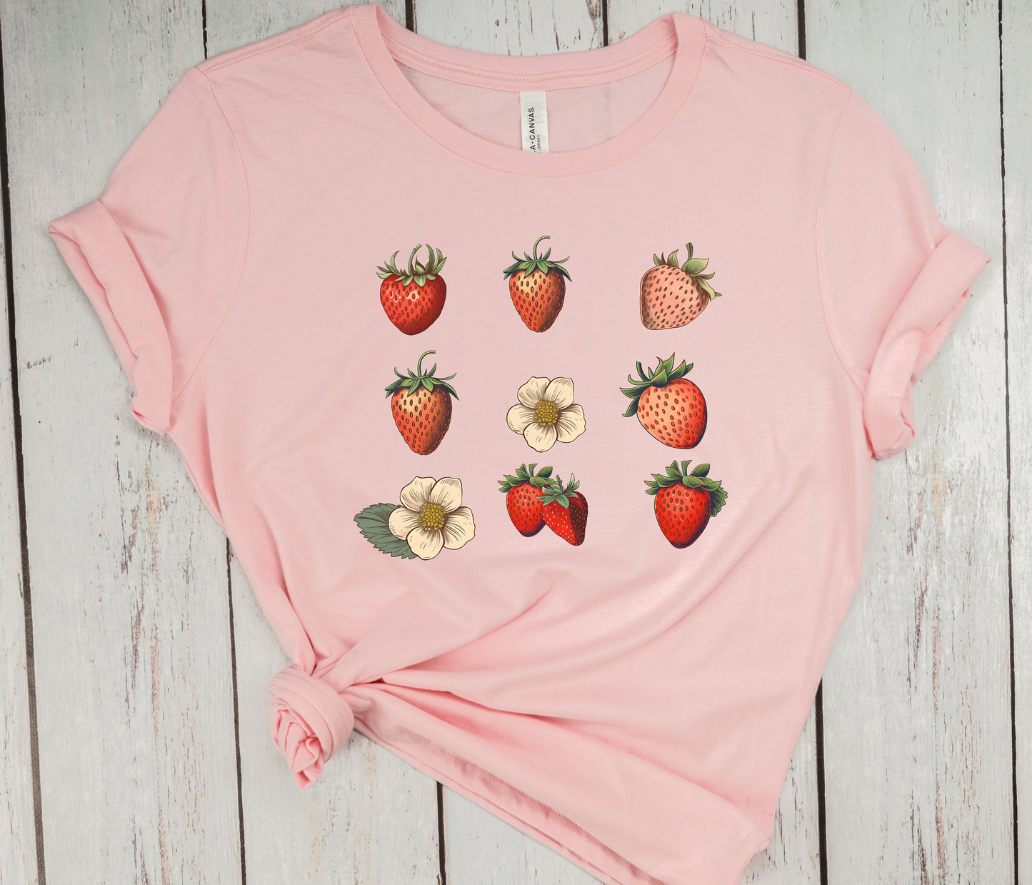 Strawberry Shirt, Strawberry Tshirt, Strawberry Plants Tee, Fruit Shirt, Cottage Core Shirt, Wild Flower Shirt,Strawberries Top,Garden Shirt