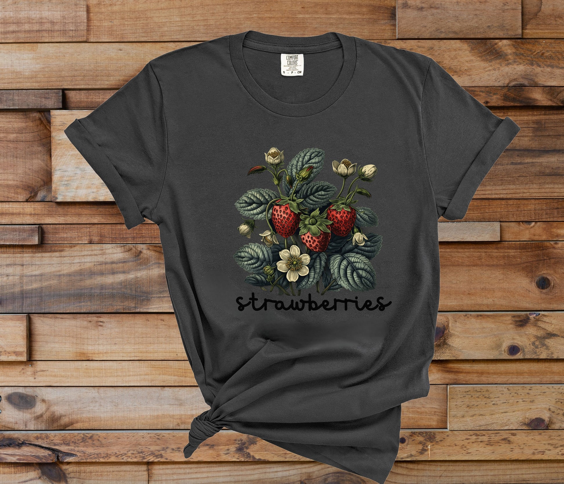 Strawberry Shirt, Strawberry Tshirt, Strawberry Plants Tee, Fruit Shirt, Cottage Core Shirt, Wild Flower Shirt,Strawberries Top,Garden Shirt