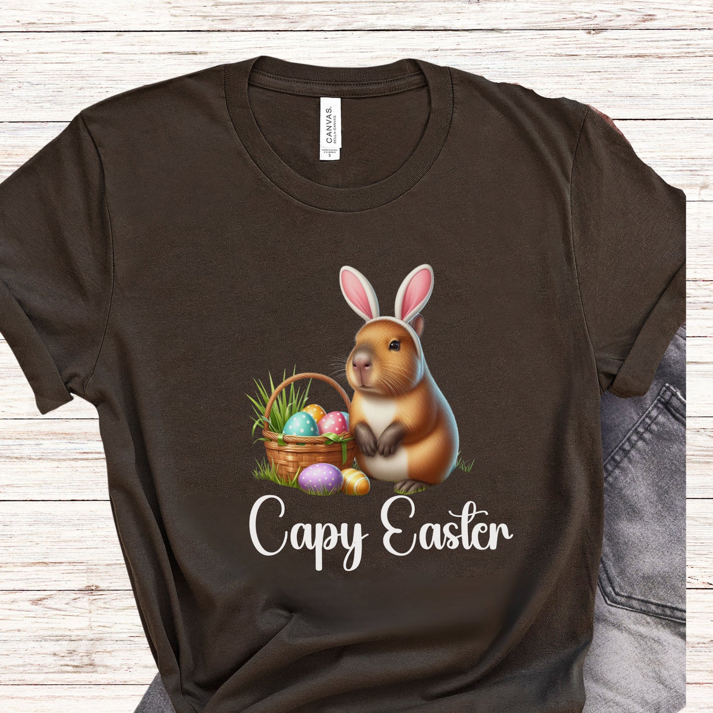 Capybara Shirt for Easter, Easter Shirt, Happy Easter T Shirt, Bunny Tee, Animal Shirt for Egg Hunt, Crewneck Shirt, Funny Capybara gift