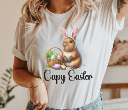 Capybara Shirt for Easter, Easter Shirt, Happy Easter T Shirt, Bunny Tee, Animal Shirt for Egg Hunt, Crewneck Shirt, Funny Capybara gift