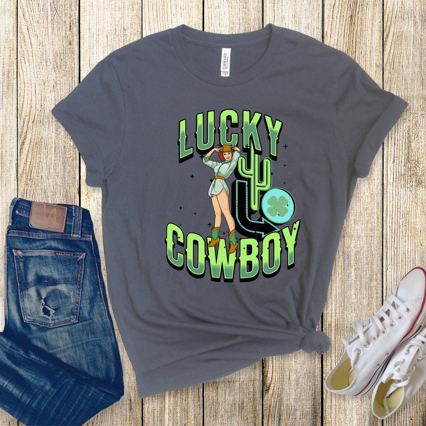 St. Patrick's Day T-Shirt Western Shirt, St Paddy's Day tee shirt, Shirt St Patty Day, 4 Leaf Clover TShirt, Irish Green Shirt, Cowgirl