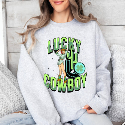 St. Patrick's Day T-Shirt Western SweatShirt, St Paddy's Day shirt, Shirt St Patty Day, 4 Leaf Clover Shirt, Irish Lucky Cowboy Cowgirl