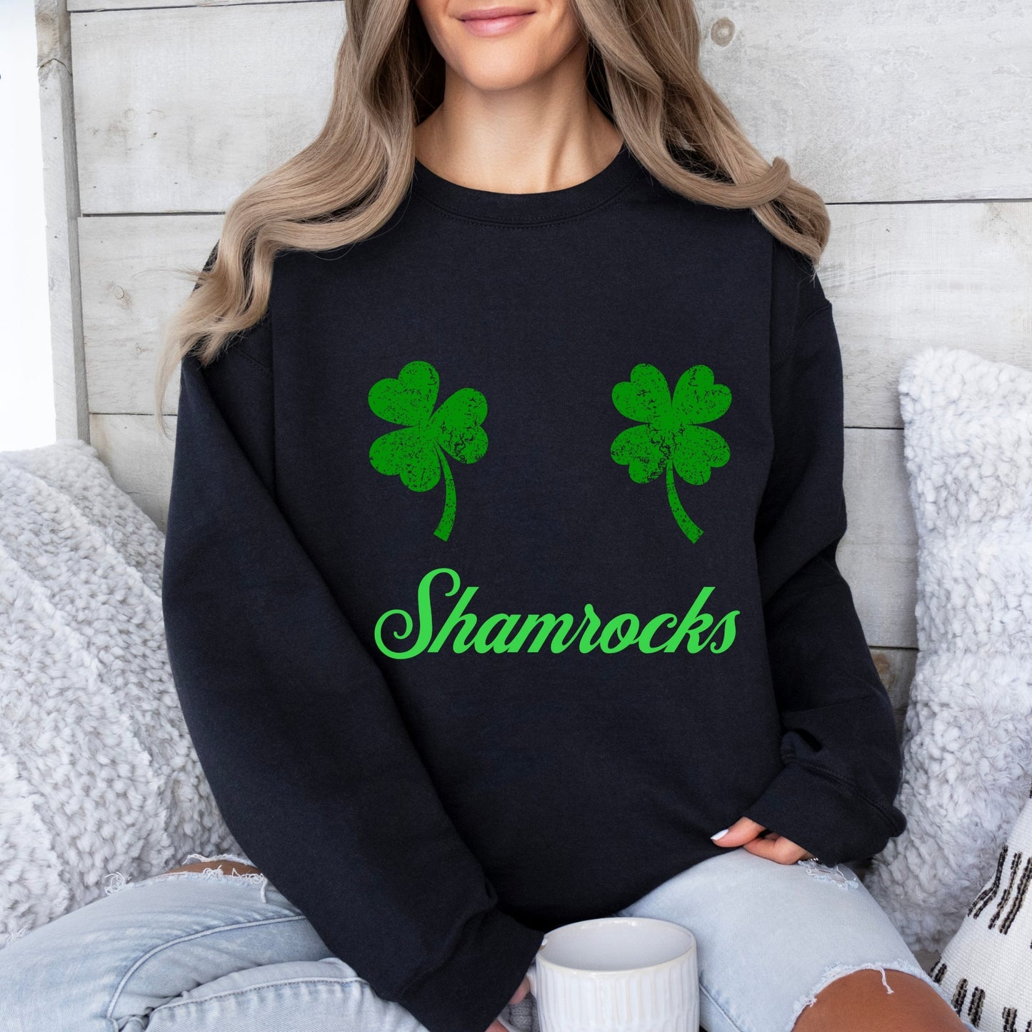 St. Patrick's Day T-Shirt Shamrock SweatShirt, St Paddy's Day Sweater, St Patty Day, 4 Leaf Clover TShirt, Irish Green Ladies