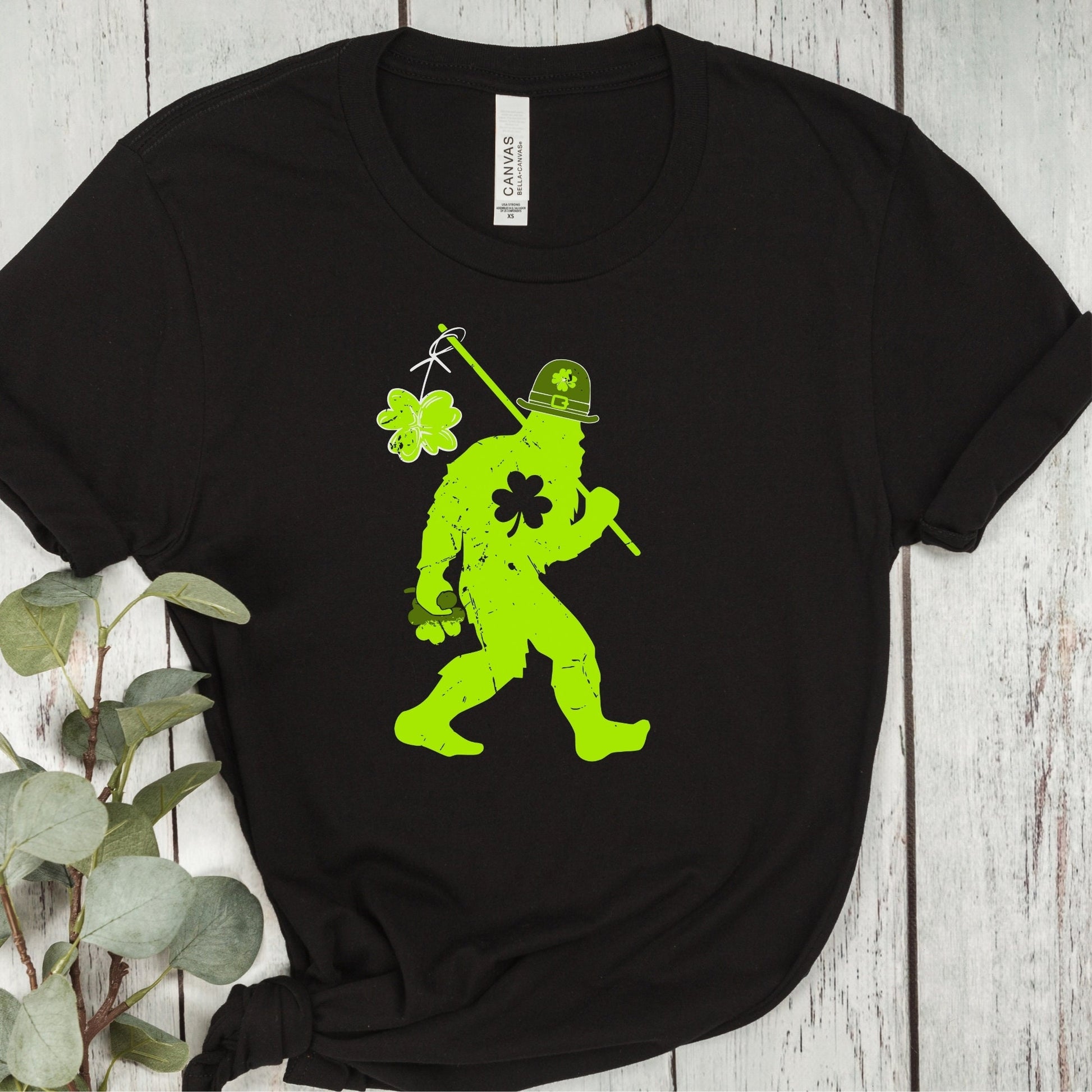 Shamrock Shirt Sasquatch Tee,St Paddys Day Big Foot Shirt,Saint Patrick's Day Folklore Shirt, Bigfoot TShirt,Cryptid Shirt,Weird Shirts,