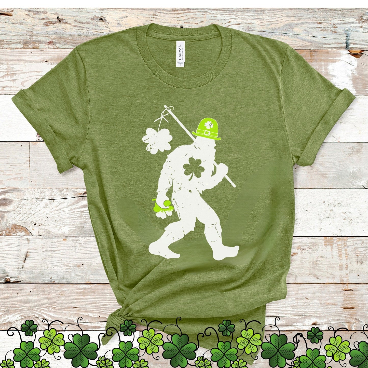 Shamrock Shirt Sasquatch Tee,St Paddys Day Big Foot Shirt,Saint Patrick's Day Folklore Shirt, Bigfoot TShirt,Cryptid Shirt,Weird Shirts,