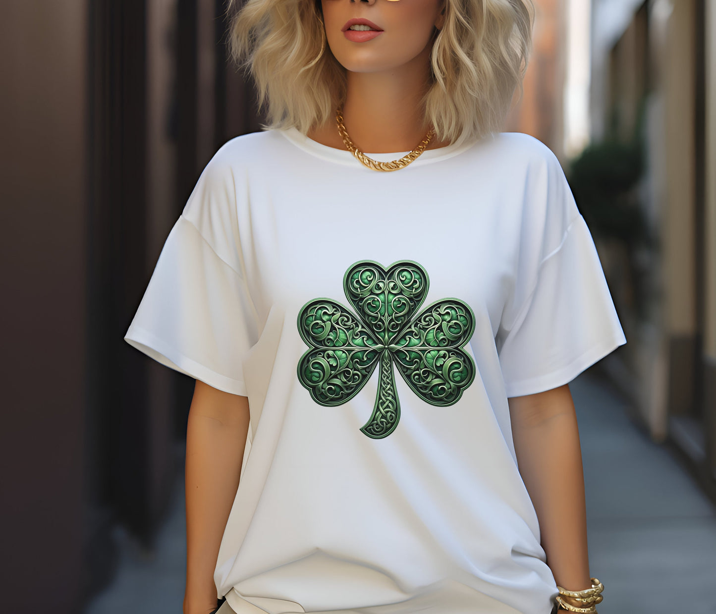 Saint Patricks Day Shamrock Shirt, 4 Leaf Clover, Celtic Irish Scroll Work, St Pattys Day Tee, St Paddys Day Tshirt, Leprechaun Lucky Shirt