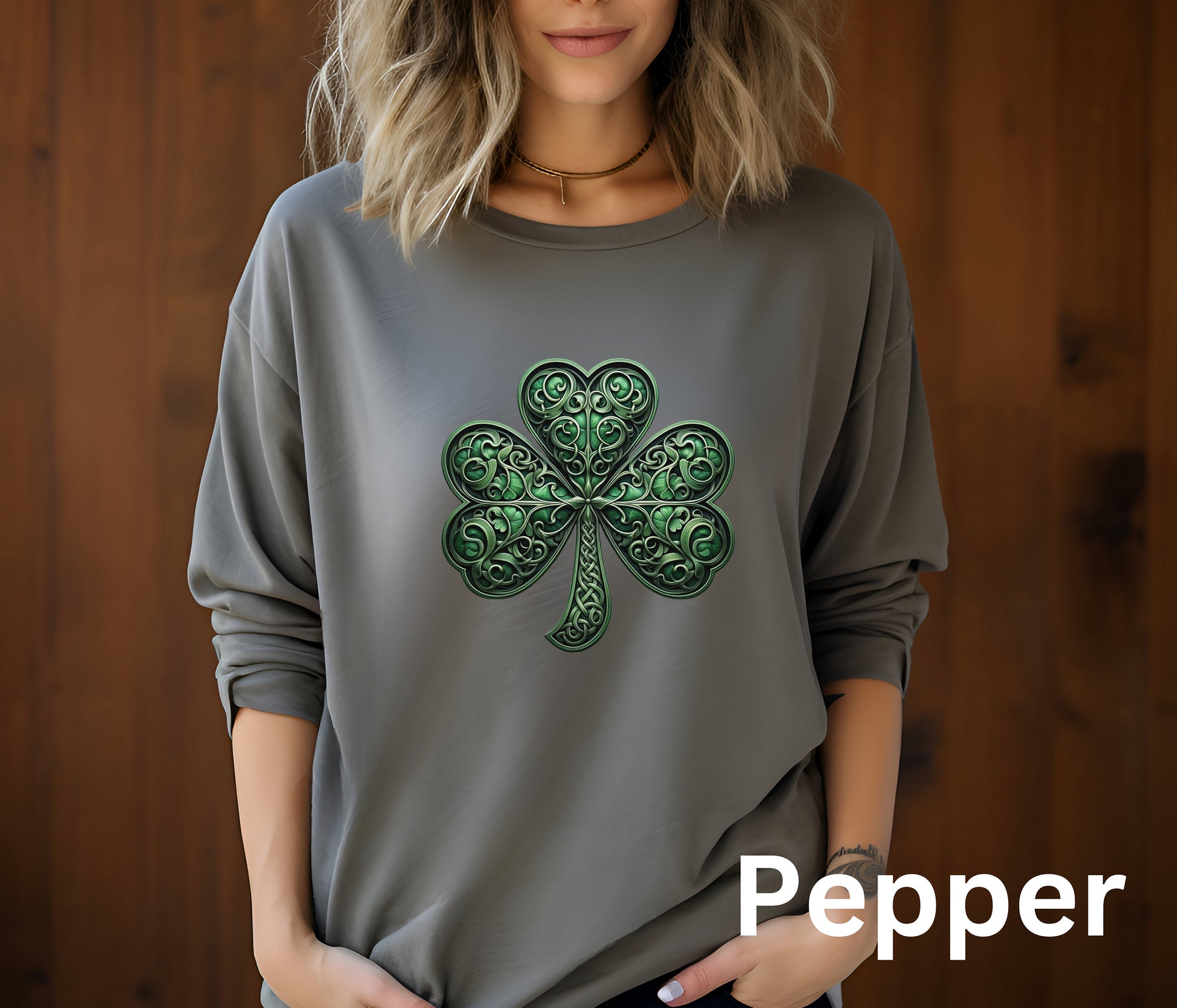 Saint Patricks Day Shamrock Shirt, 4 Leaf Clover, Celtic Irish Scroll Work, St Pattys Day Tee, St Paddys Day Tshirt, Leprechaun Lucky Shirt