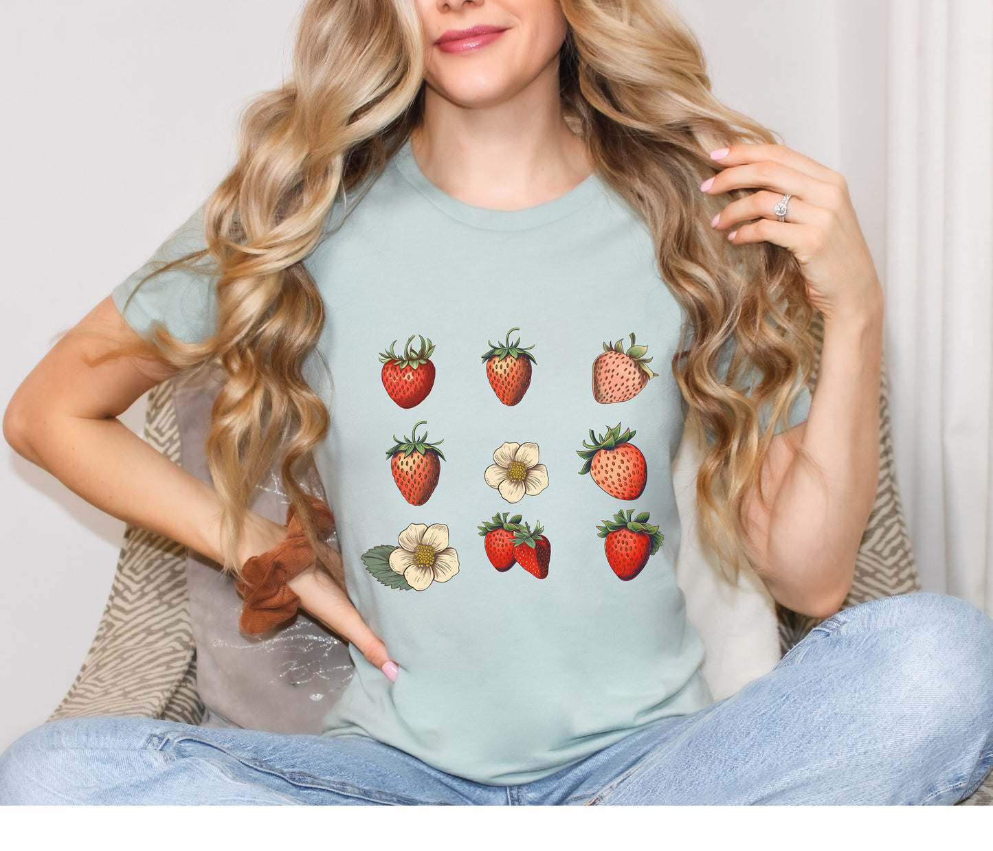 Strawberry Shirt, Strawberry Tshirt, Strawberry Plants Tee, Fruit Shirt, Cottage Core Shirt, Wild Flower Shirt,Strawberries Top,Garden Shirt