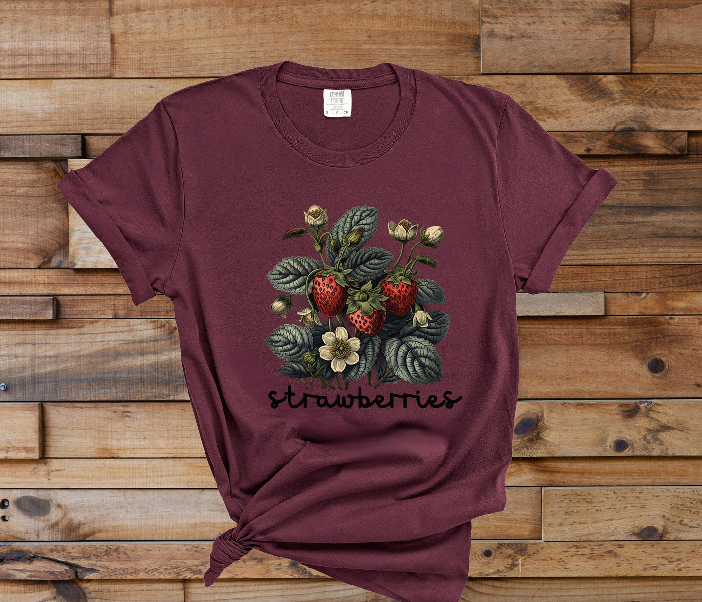 Strawberry Shirt, Strawberry Tshirt, Strawberry Plants Tee, Fruit Shirt, Cottage Core Shirt, Wild Flower Shirt,Strawberries Top,Garden Shirt