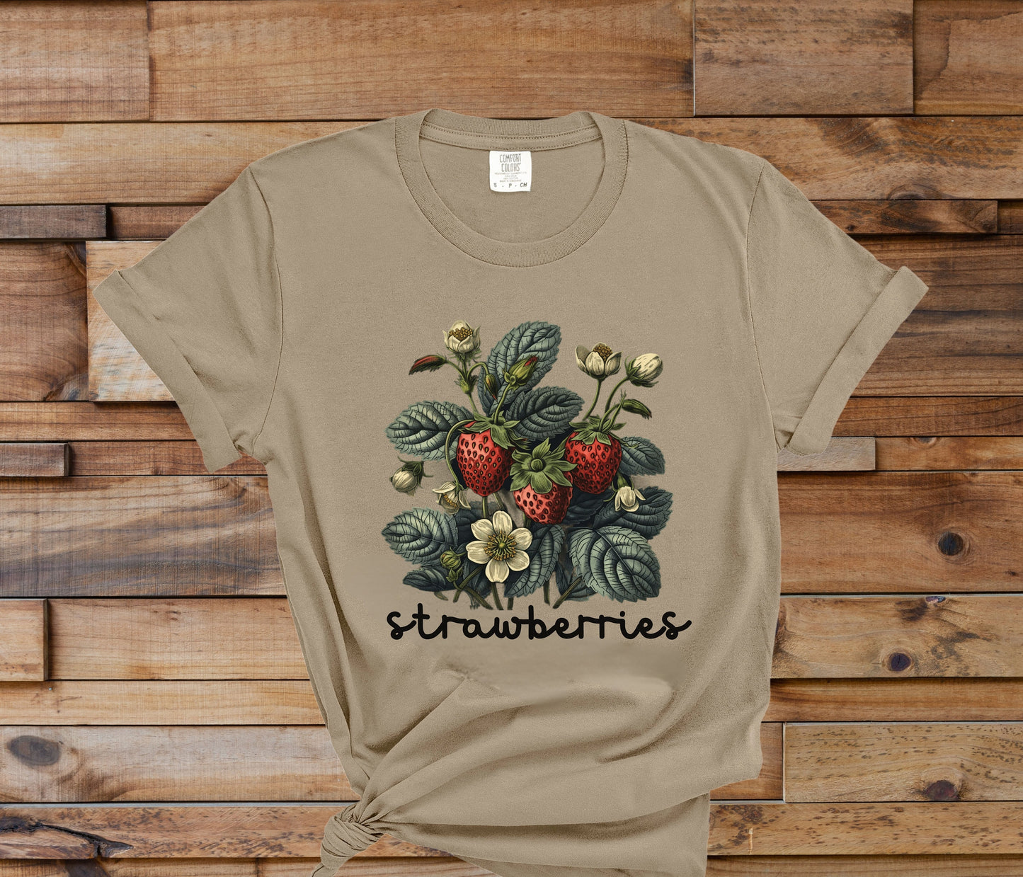 Strawberry Shirt, Strawberry Tshirt, Strawberry Plants Tee, Fruit Shirt, Cottage Core Shirt, Wild Flower Shirt,Strawberries Top,Garden Shirt