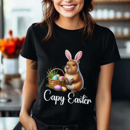 Capybara Shirt for Easter, Easter Shirt, Happy Easter T Shirt, Bunny Tee, Animal Shirt for Egg Hunt, Crewneck Shirt, Funny Capybara gift