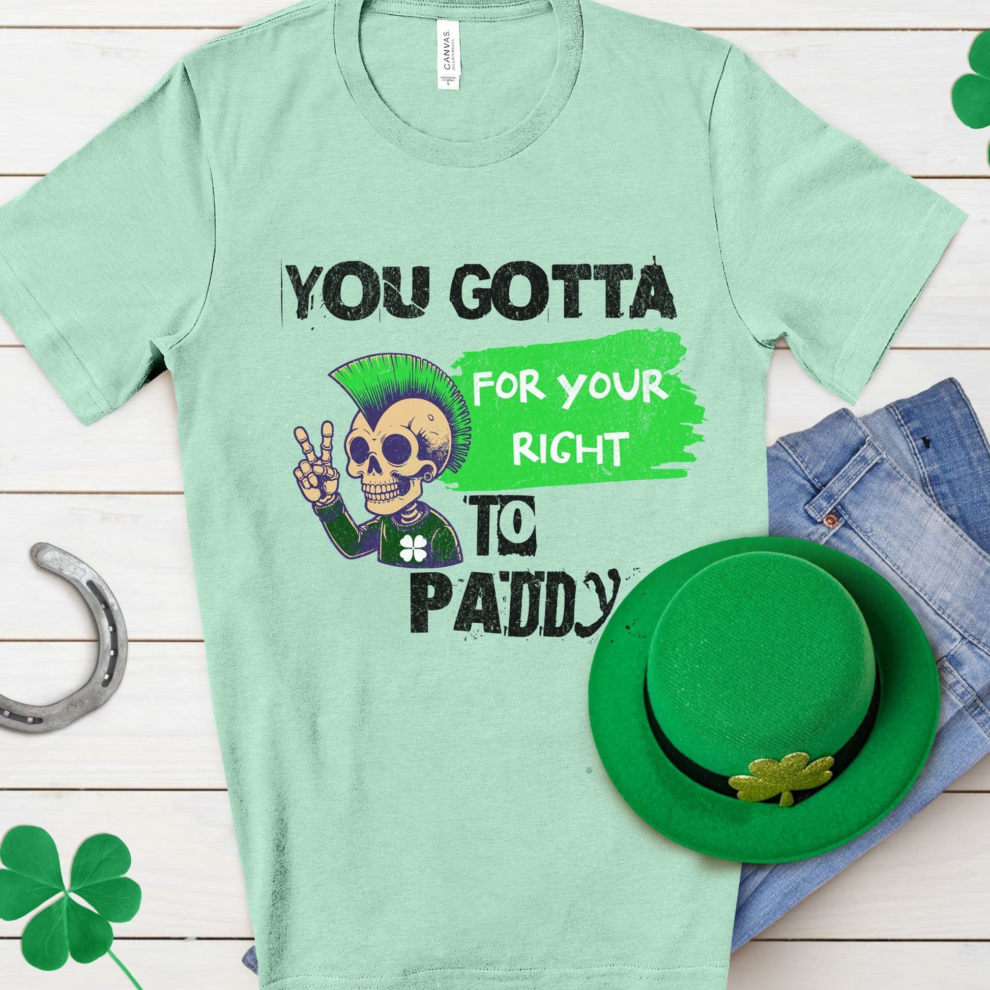 Happy Saint Patrick's Day Paddy Shirt, St Patty's Day Tshirt, Saint Paddy's Unisex Creneck Tee, You Gotta Fight, Plus Size, Irish Clover