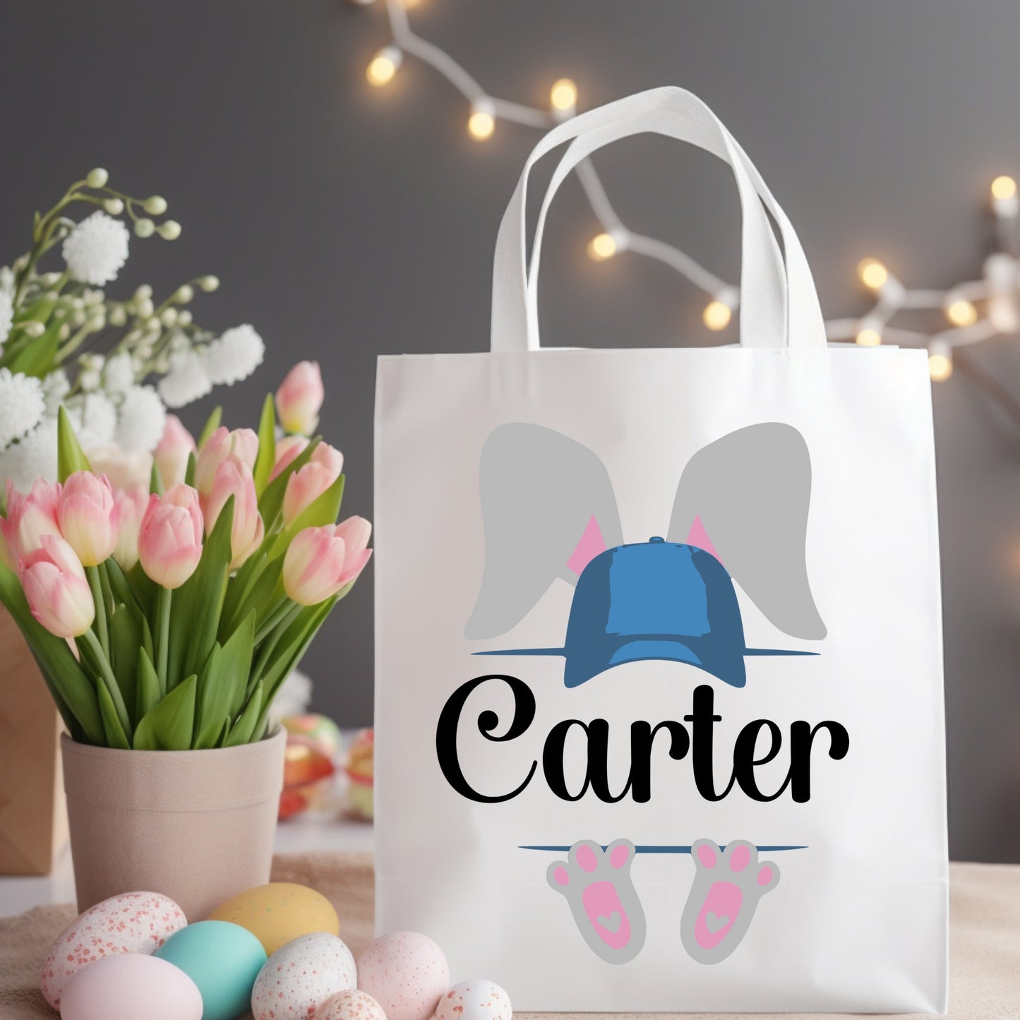 Personalized Easter Tote Bag, Customer Easter Basket, Name Tote Bag, Personalized Bunny, Boys Easter, Girls, Easter, Baby,Easter Favors, Egg